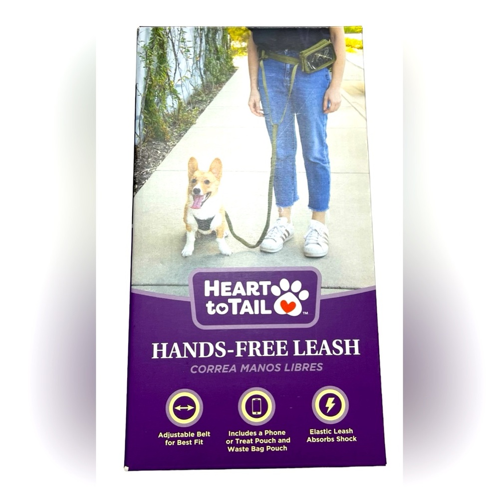 Heart to tail hands-free leash with waist pouch.